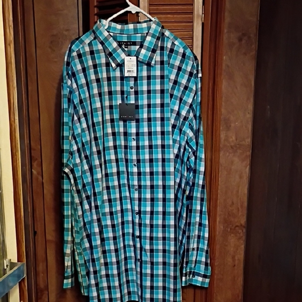 Synergy Organic Clothing Blue and Black Checkered Shirt